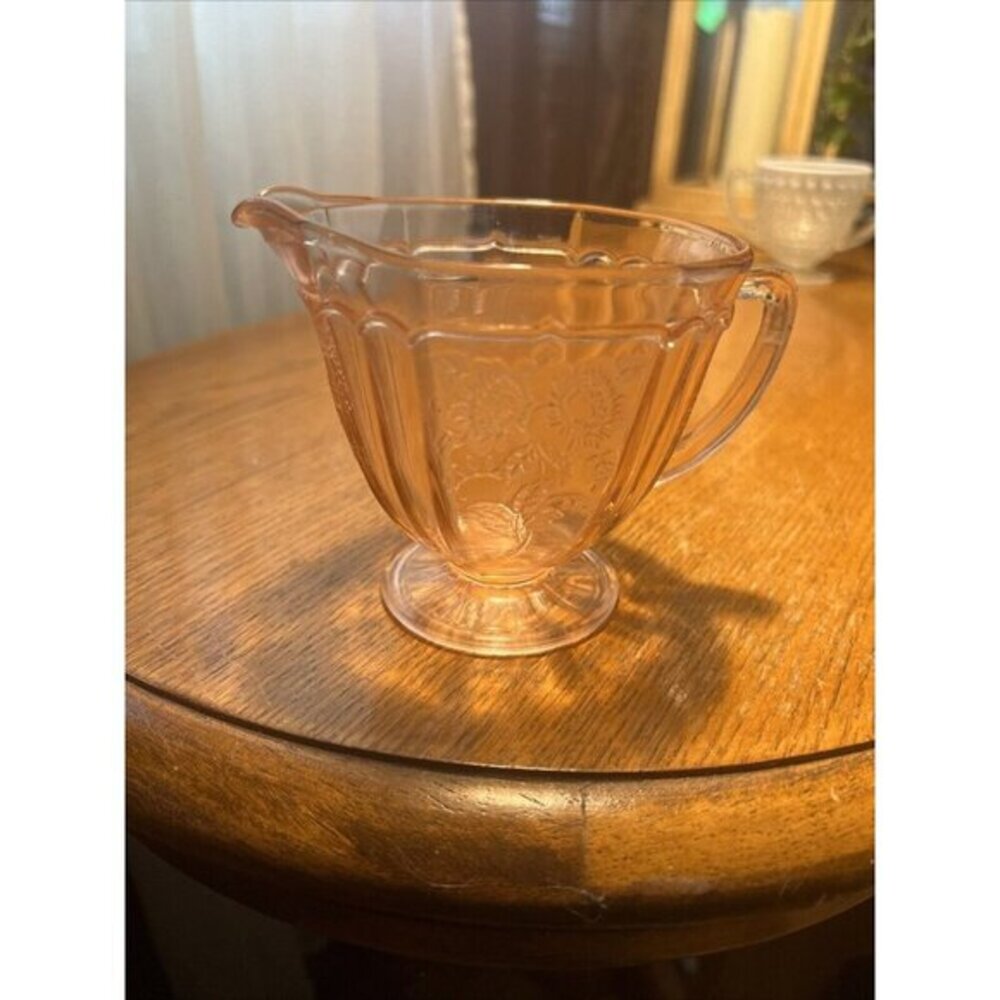 Anchor Hocking Mayfair Open Rose Pink Depression Glass Creamer